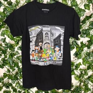 Black nickelodeon hey arnold graphic T-shirt